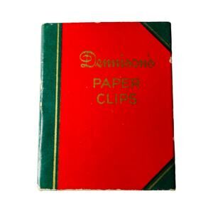 Vintage Dennison’s Paper Clips Empty Box Retro Office Supply Collectible Decor